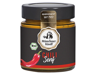 Glas mit Bio Chilisenf von Münchner Kindl