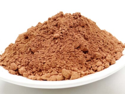 Schale mit Bio Kakaopulver