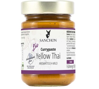 Glas mit Bio Sanchon Currypaste Yellow Thai