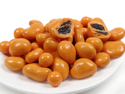 Schale mit Bio Cranberrys umhüllt von Orangenschokolade