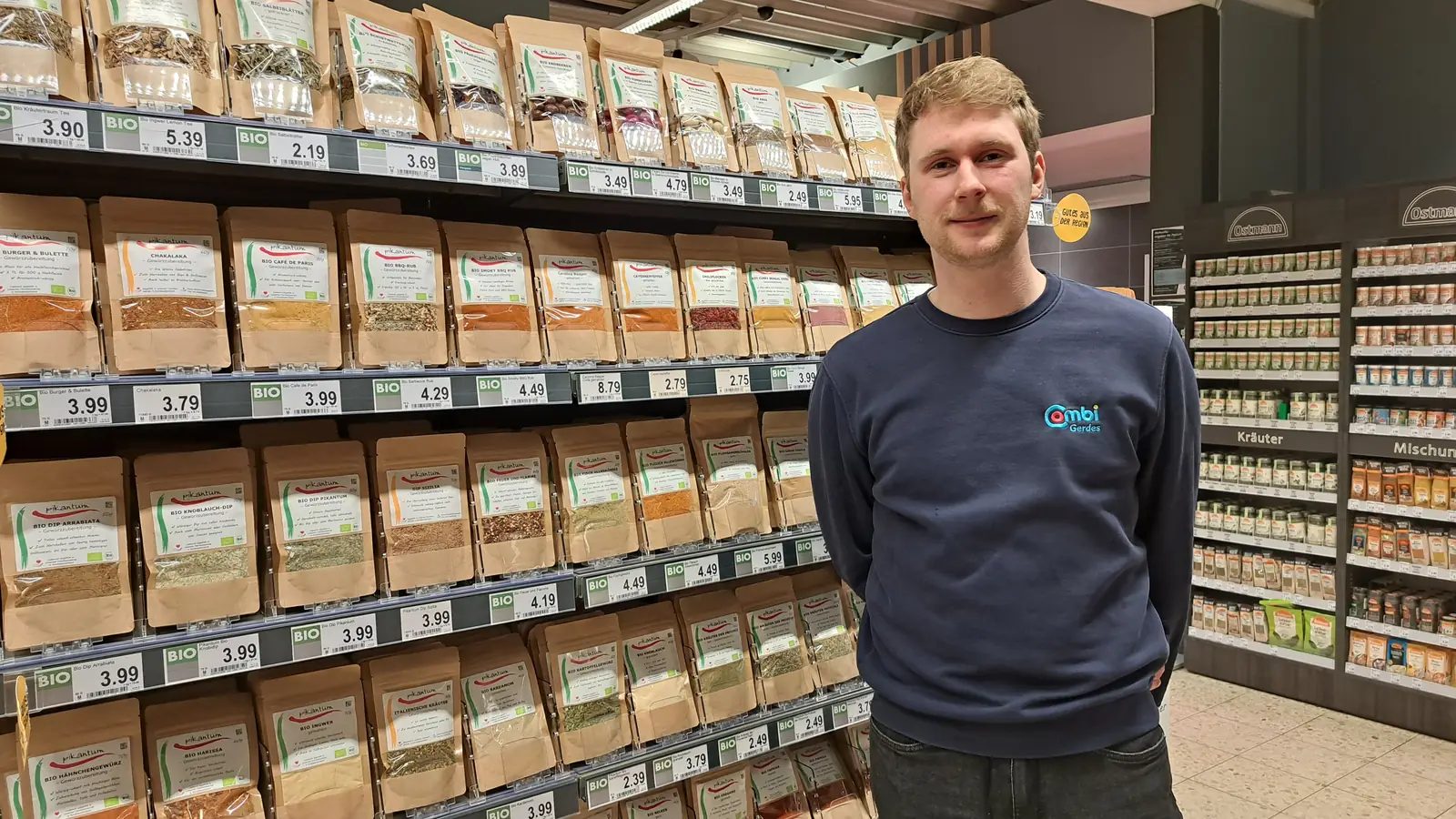 pikantum-Produkte im Supermarkt-Regal